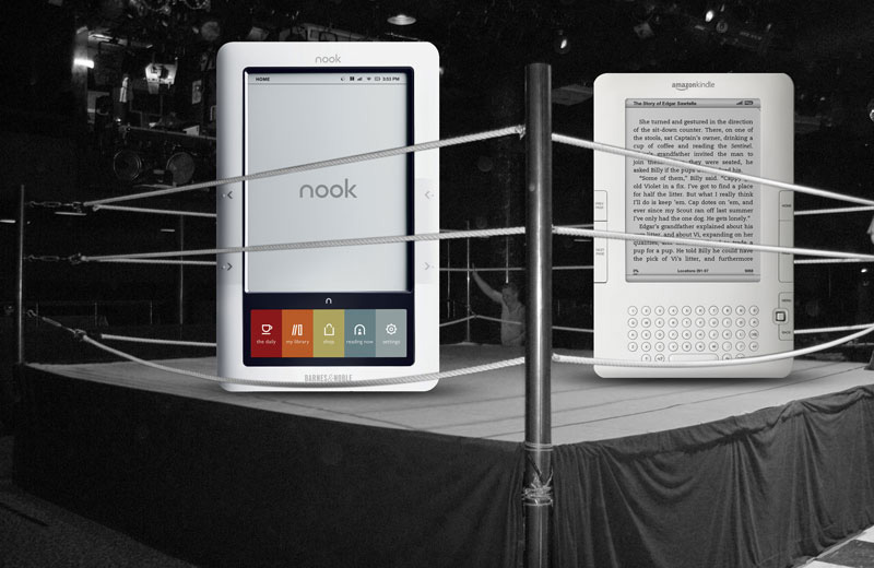 Barnes & Noble's - Picture of Kindle vs. Nook